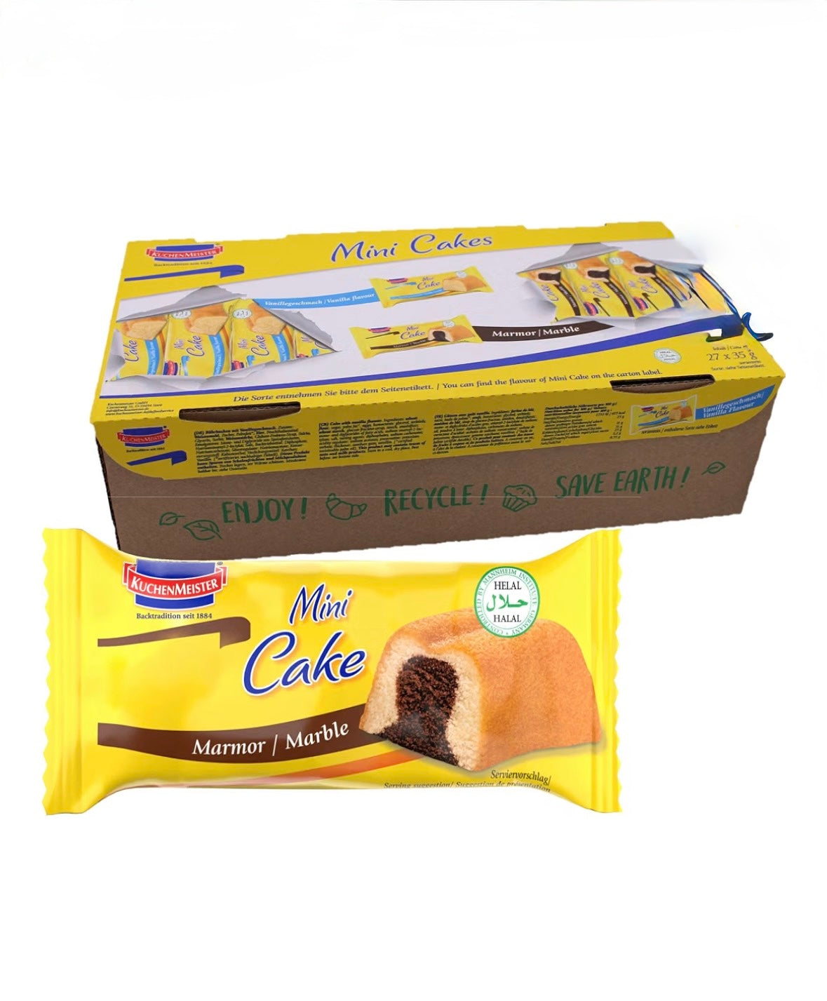 Kuchenmeister Mini Folienkuchen Marmor, 27 Stück à ca. 35 g - 945 g Tray