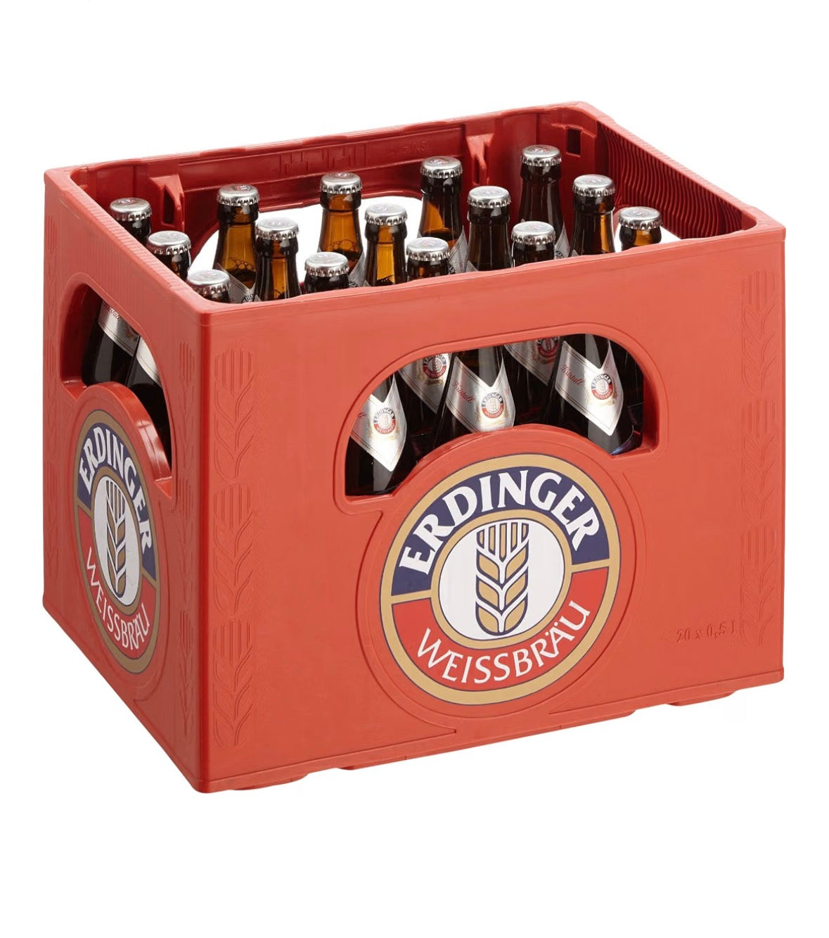 Erdinger Hefeweizen alkoholfrei Glas - 20 x 500 ml Flaschen