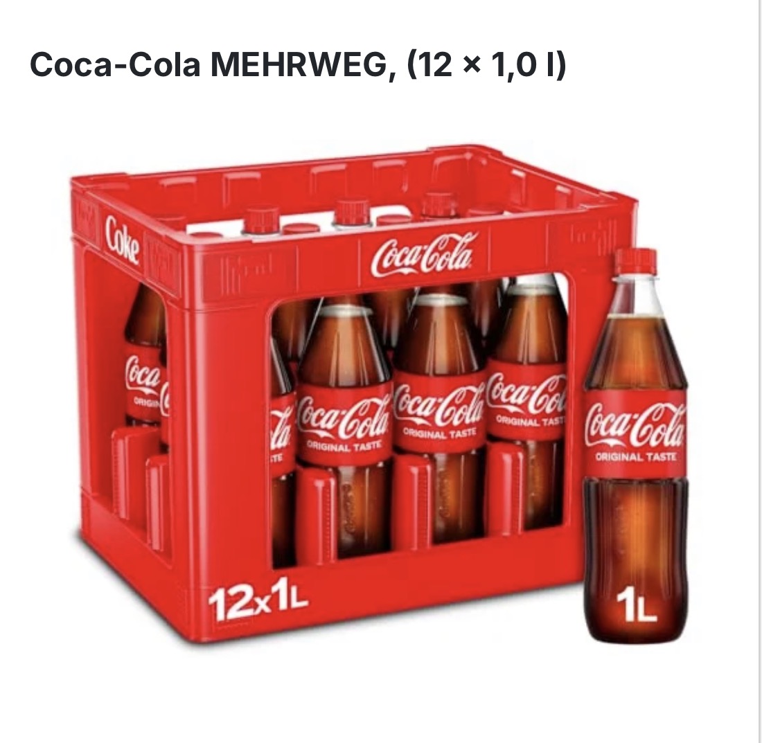 Coca-Cola ORIGINAL TASTE Classic PET, Mehrweg - 12 x 1 l Flaschen