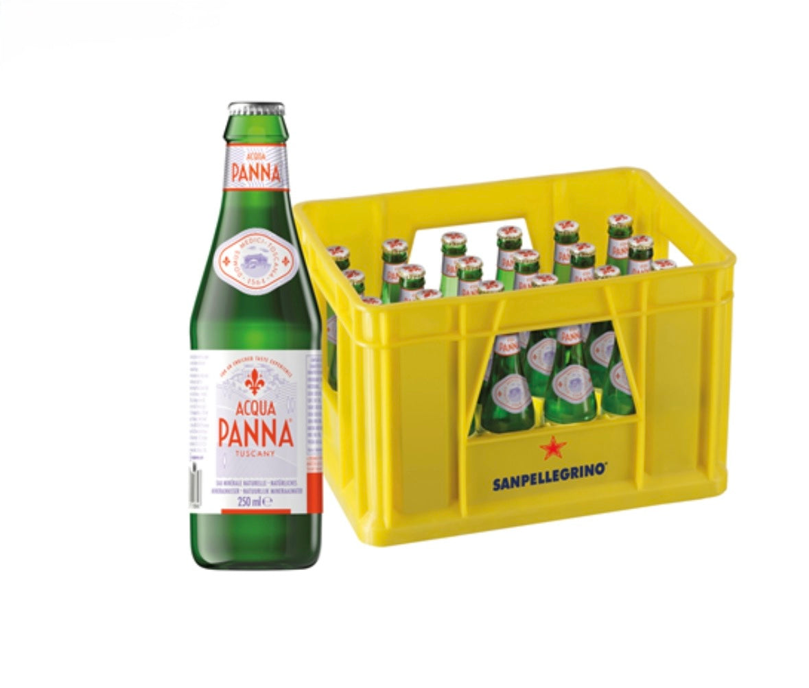Acqua Panna San Pellegrino Natürliches Mineralwasser Mehrweg - 24 x 250 ml Kiste