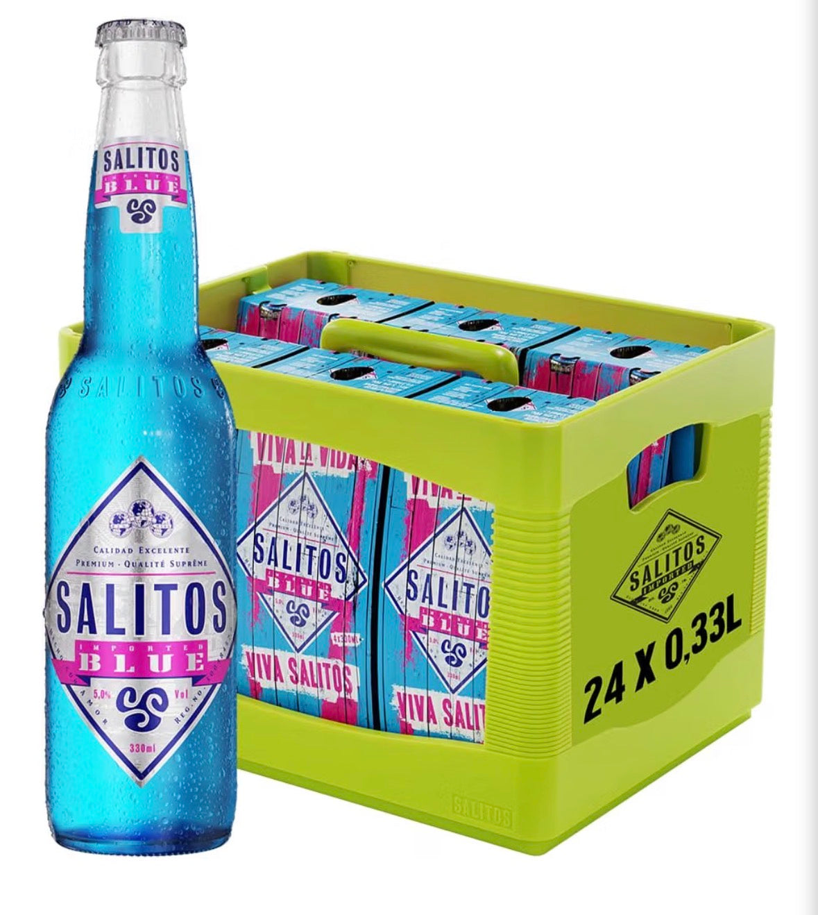 Salitos Blue Flavoured Beer - 24 x 330 ml Flaschen im 4er Pack