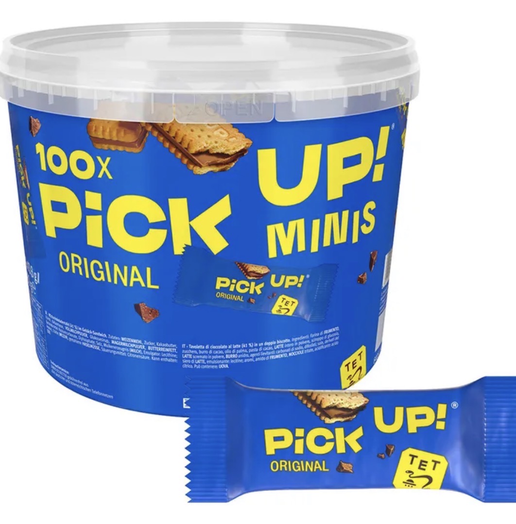 Pick Up! Mini Choco 100 Einzelverpackungen à 10,6 g - 1,06 kg Eimer