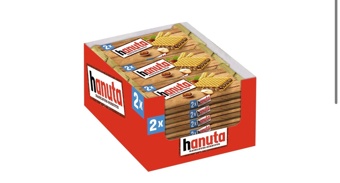 hanuta Einzelportionen Haselnuss Schnitte, 2er - 18 x 44 g Riegel