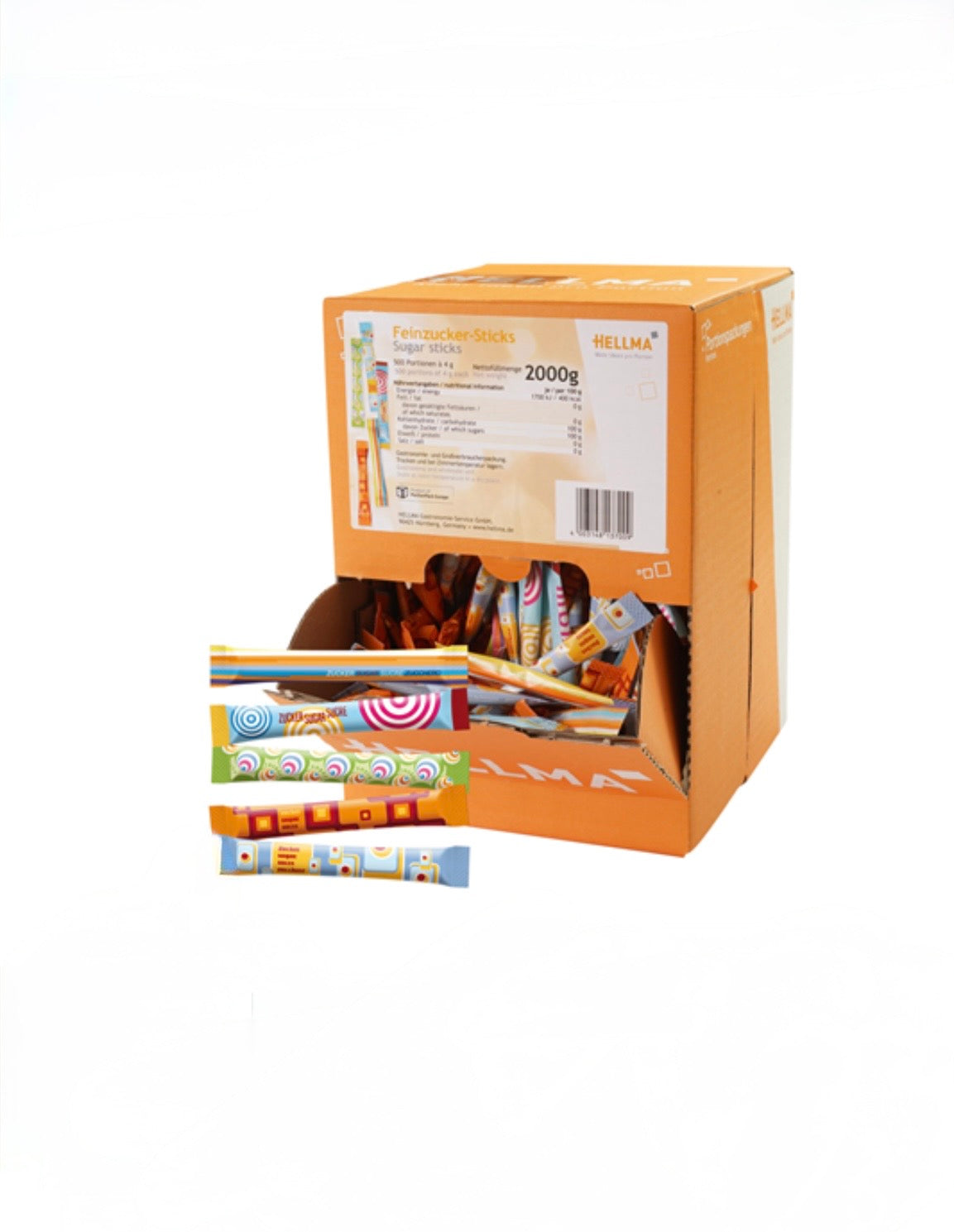 Hellma Zuckersticks neutral 500 Stück à 4 g - 2 kg Karton