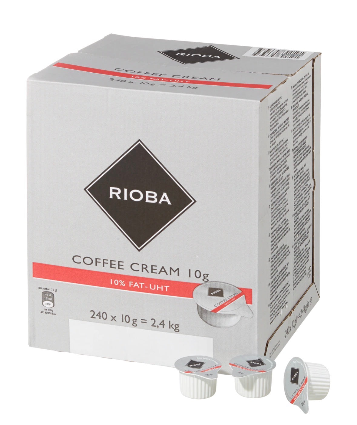 RIOBA Kaffeesahne 10 % Fett Einzelportionen 240 Stück à 7,5 g - 1,8 kg Karton