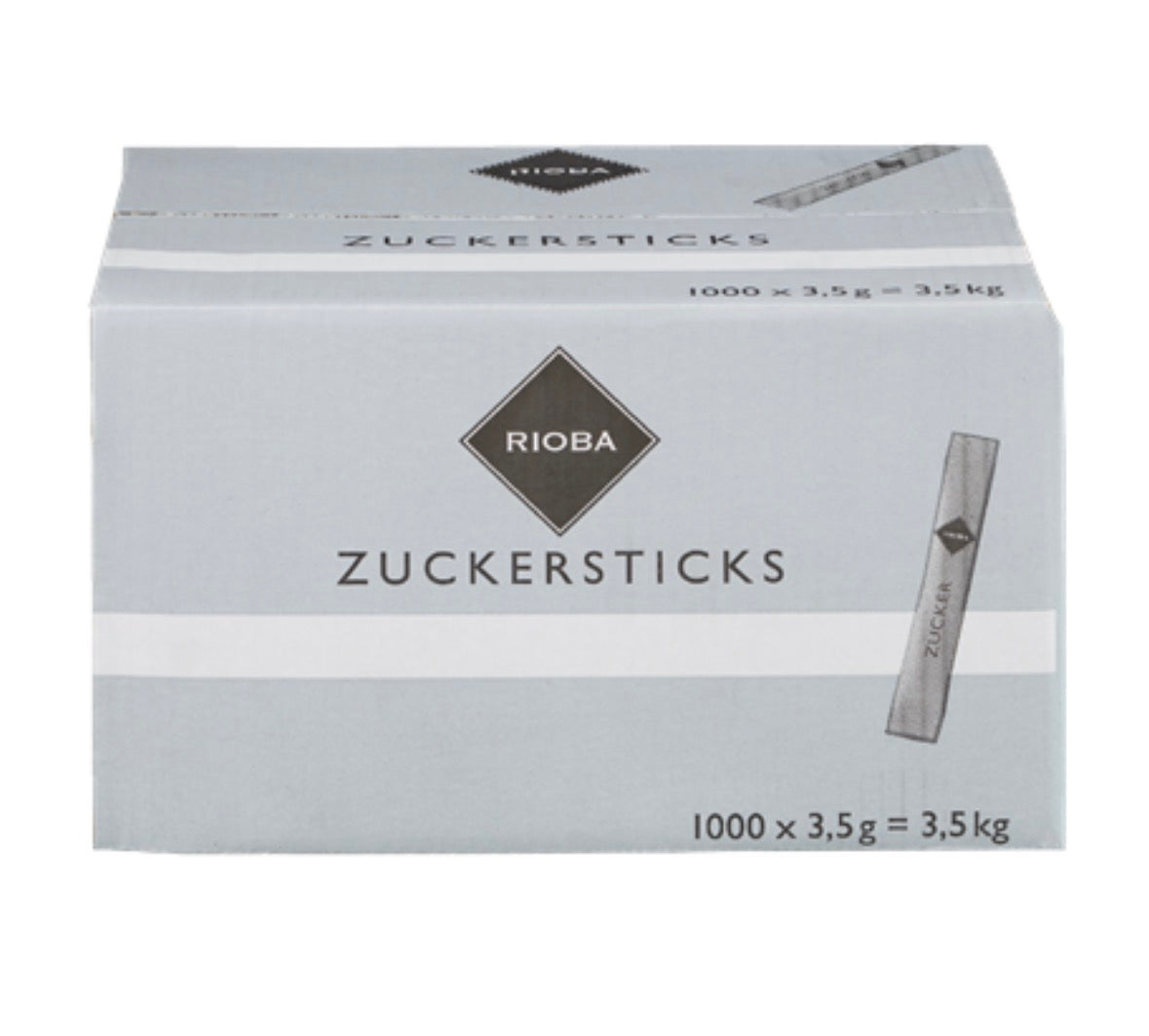 RIOBA Zuckersticks Einzelportionen 1000 Stück à 3,5 g - 3,5 kg Karton